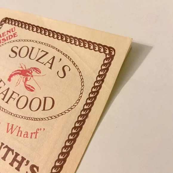 Vintage Souzas Seafood on the Wharf Restaurant Menu Brochure  Pamphlet - Picture 2 of 14
